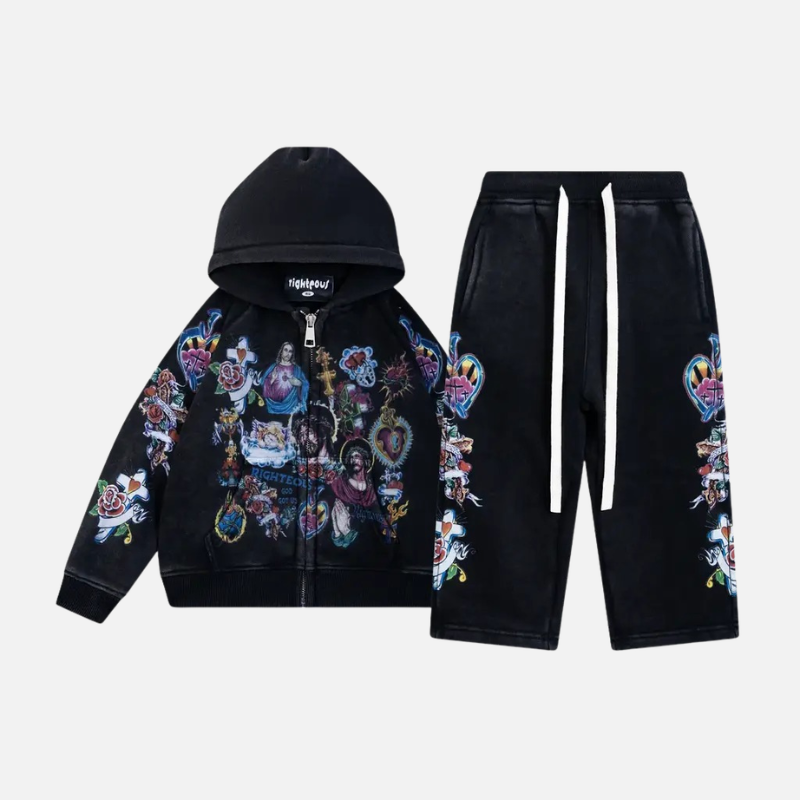 Kids “Risen King” Cropped Zip Tracksuit (1)