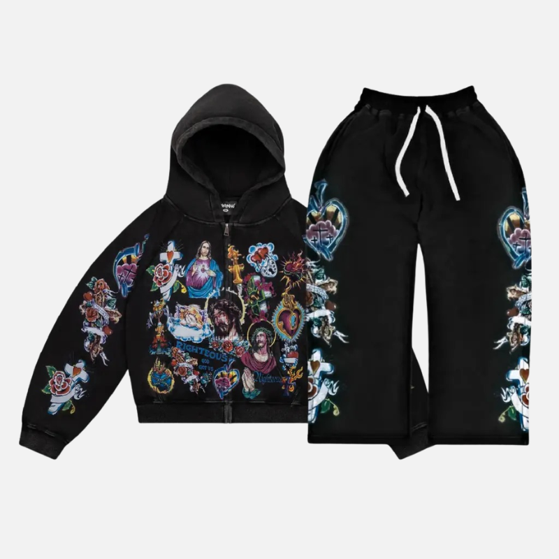“Risen King” Cropped Zip Tracksuit (1)